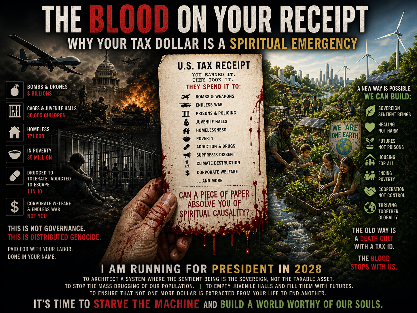 The Blood on Your Receipt: Why Your Tax Dollar Is a Spiritual Emergency illustration