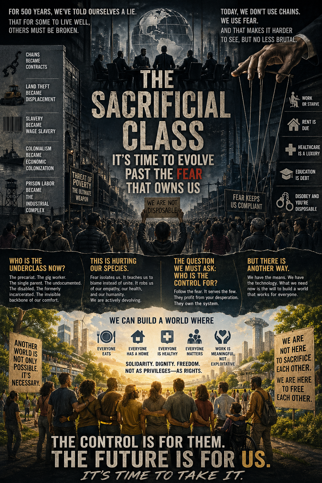 The Sacrificial Class: It's Time to Evolve Past the Fear That Owns Us illustration