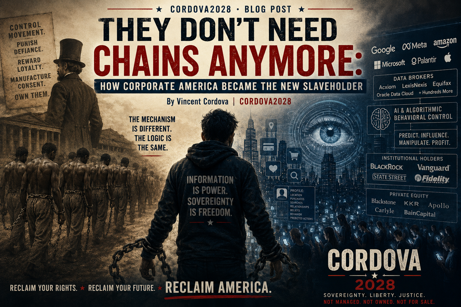 They Don\u2019t Need Chains Anymore: How Corporate America Became the New Slaveholder \u2014 Vincent Cordova 2028