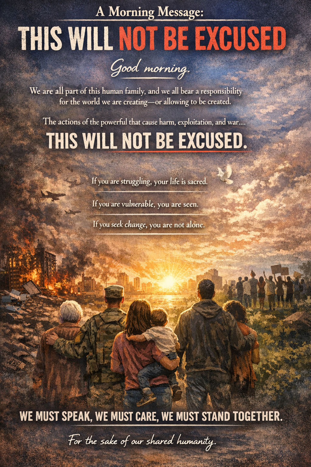 A Morning Message: This Will Not Be Excused